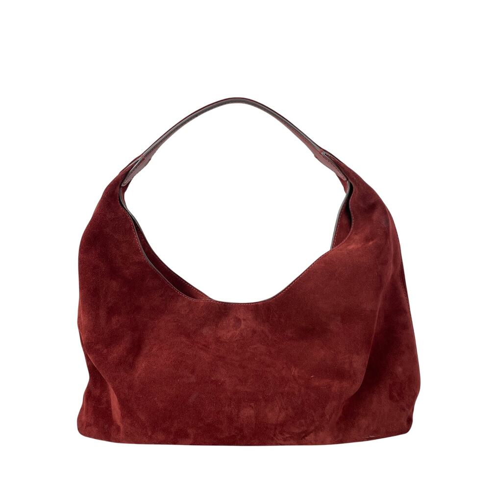 NEW Madewell The Mylie Red Burgundy Italian Suede Shoulder Handbag Size OS